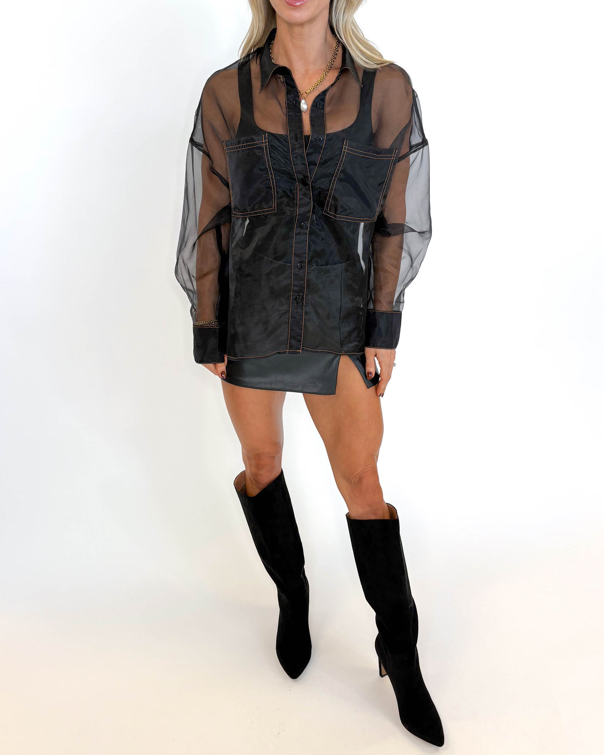 After Dark Faux Leather Skort