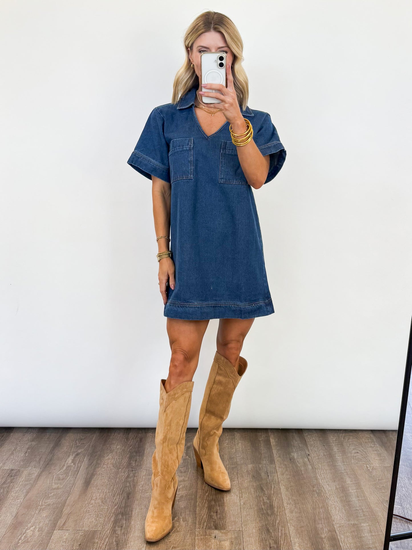 Effortless Edge Denim Dress