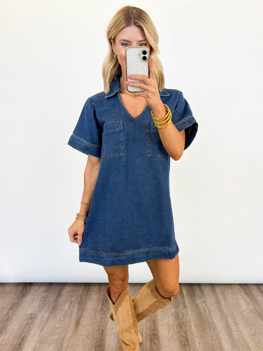 Effortless Edge Denim Dress