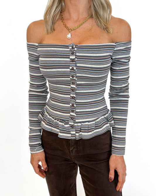 Mocha Melody Peplum Top
