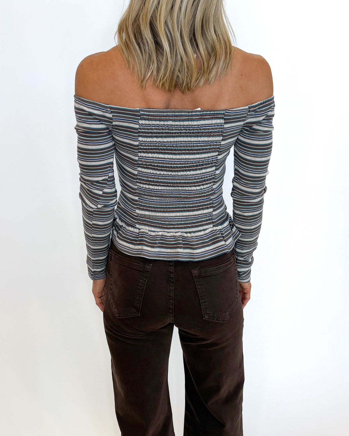 Mocha Melody Peplum Top