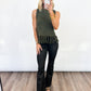 Fringe Edge Olive Knit Tank