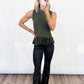 Fringe Edge Olive Knit Tank