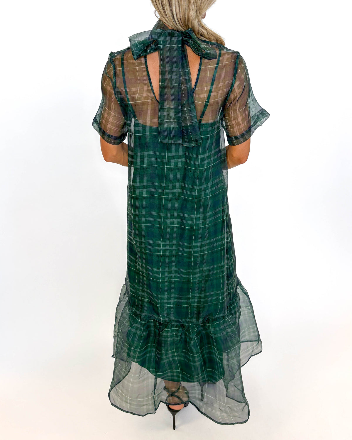 Evergreen Elegance Plaid Dress