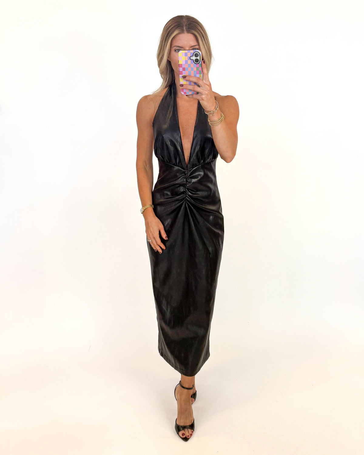 After Midnight Faux Leather Dress