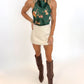 Ivory Edge Faux Leather Skort