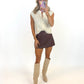 Uncorked Faux Leather Skort