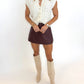 Uncorked Faux Leather Skort