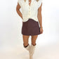 Uncorked Faux Leather Skort