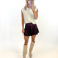 The Flirt Alert Skort - WINE