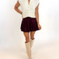 The Flirt Alert Skort - WINE