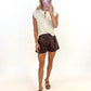 Espresso Hour Suede Shorts