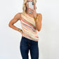 Sunset Striped One Shoulder Top