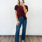 Gathered Edge Tee - 2 COLORS
