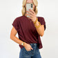 Gathered Edge Tee - 2 COLORS