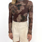 Mocha Floral Mesh Top