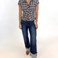 Bonfire Plaid Button-Up Top
