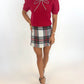 Holiday Cheer Plaid Skort - WHITE