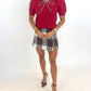 Holiday Cheer Plaid Skort - WHITE