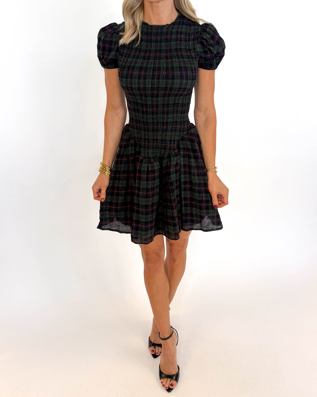 Under the Mistletoe Plaid Dress