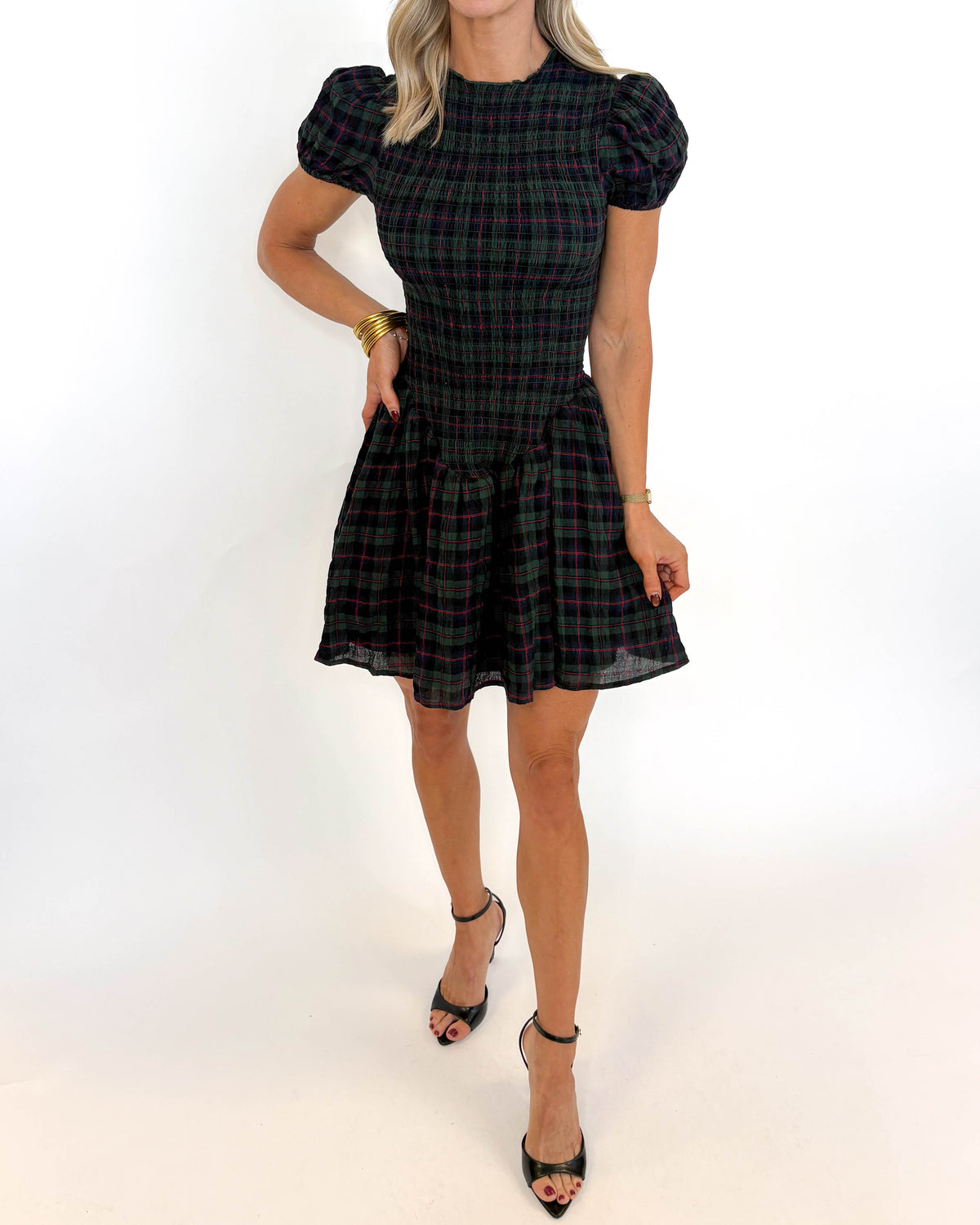 Under the Mistletoe Plaid Dress