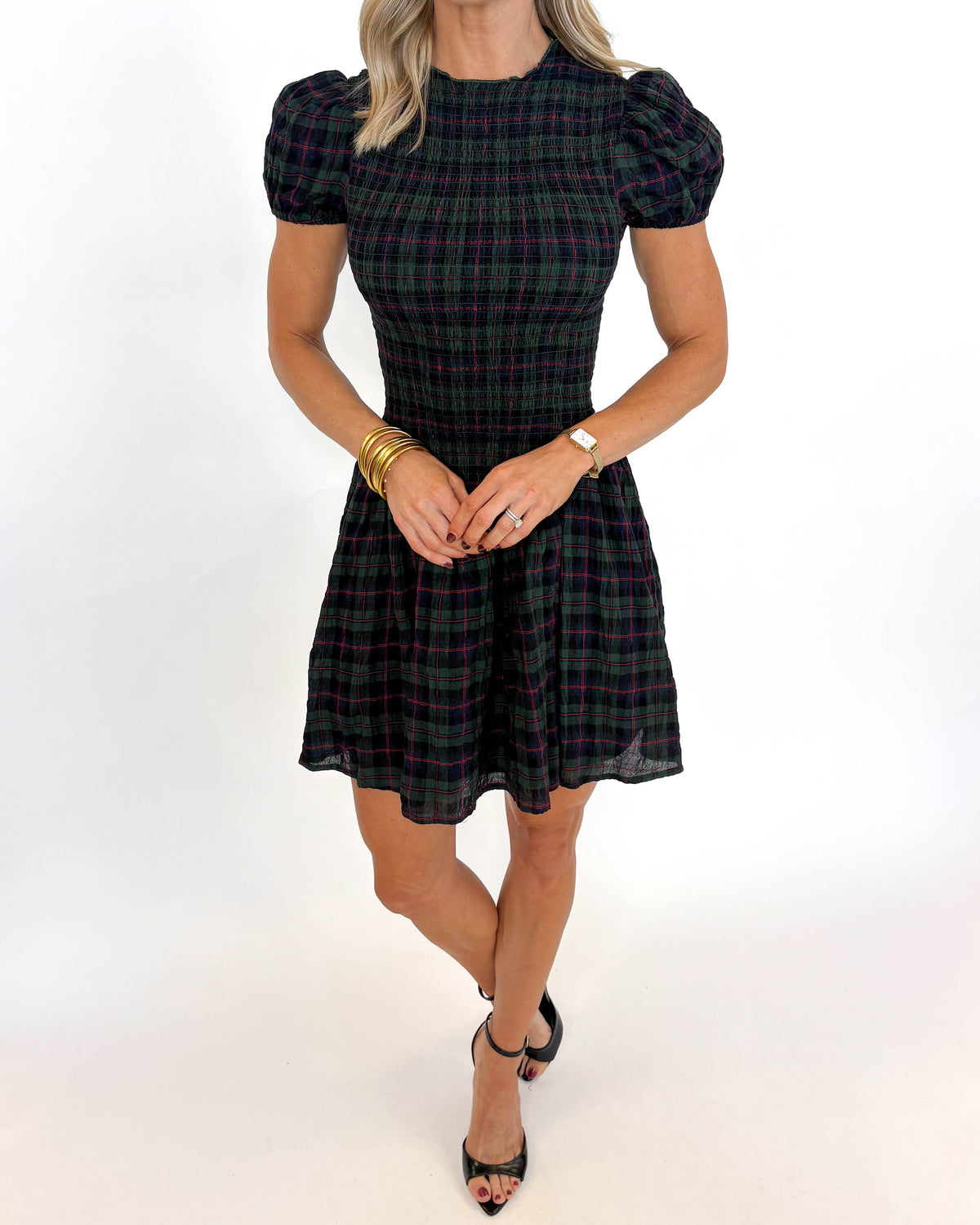 Under the Mistletoe Plaid Dress