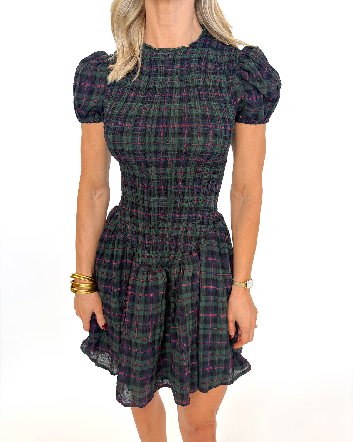 Under the Mistletoe Plaid Dress