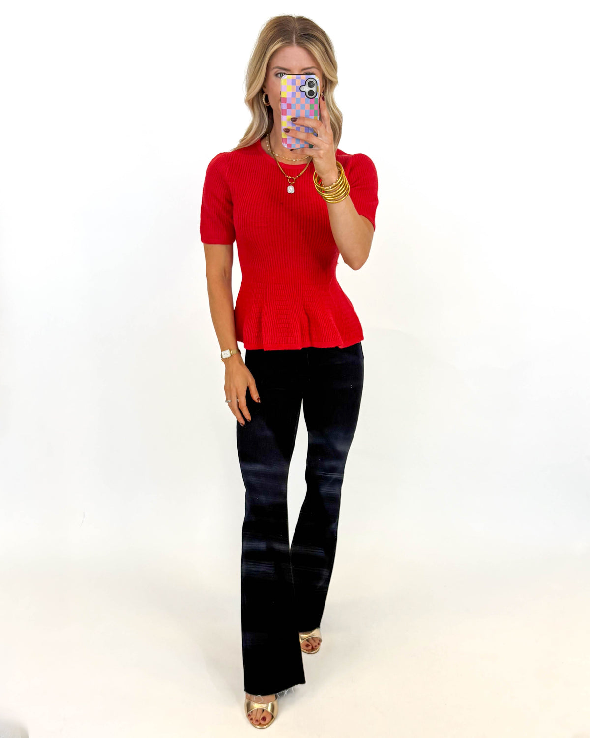 The Merry & Bright Peplum Sweater