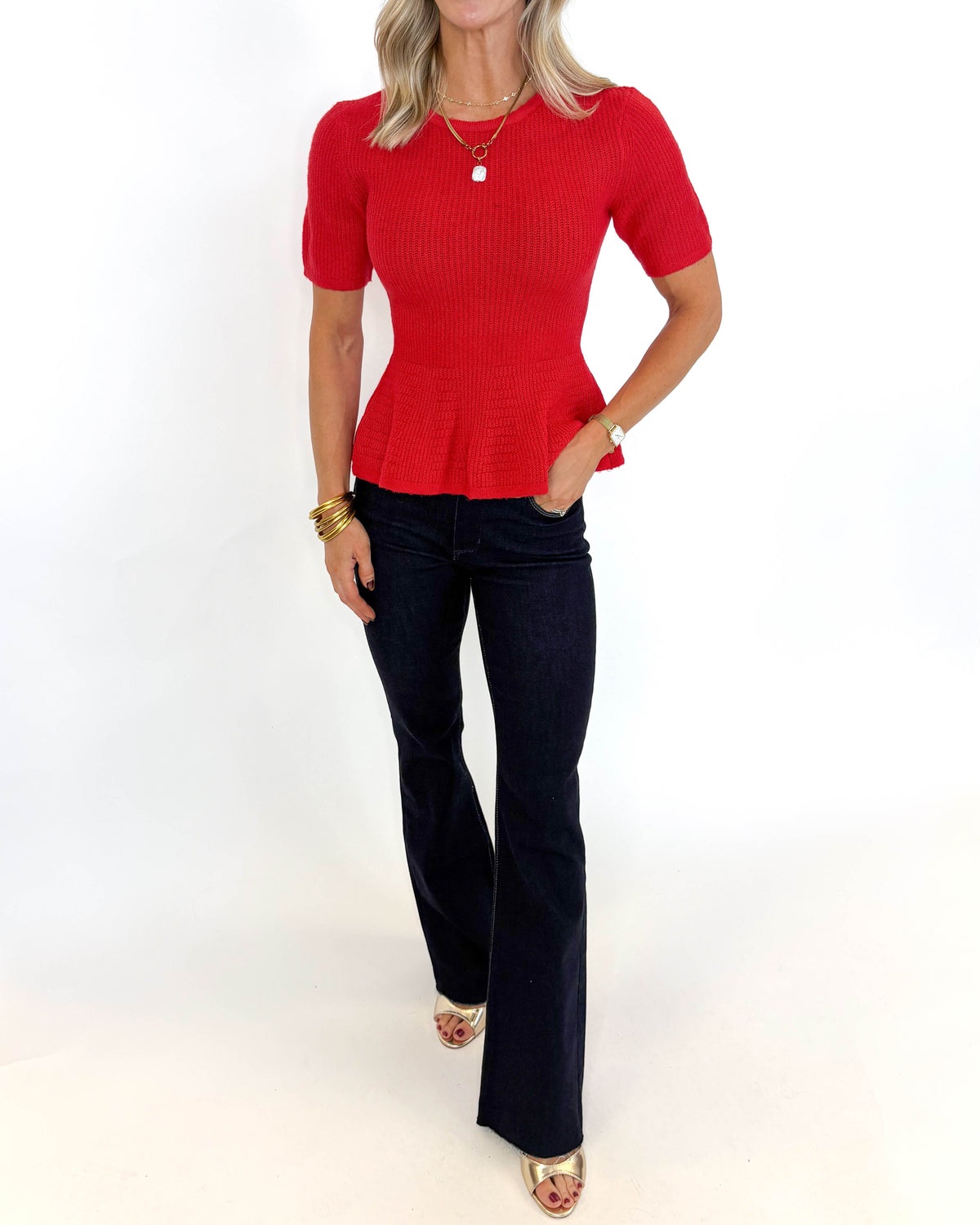 The Merry & Bright Peplum Sweater
