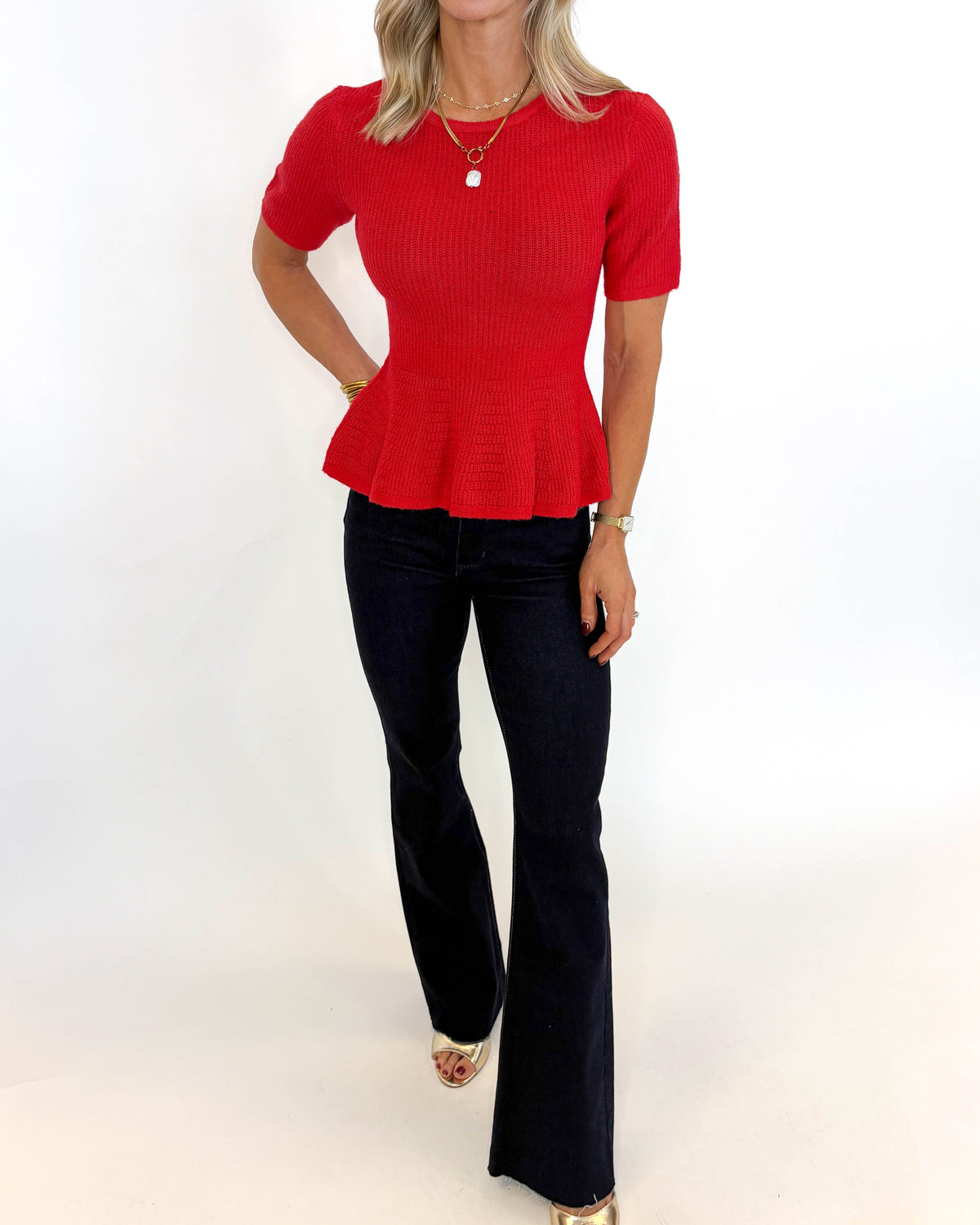 The Merry & Bright Peplum Sweater