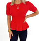 The Merry & Bright Peplum Sweater