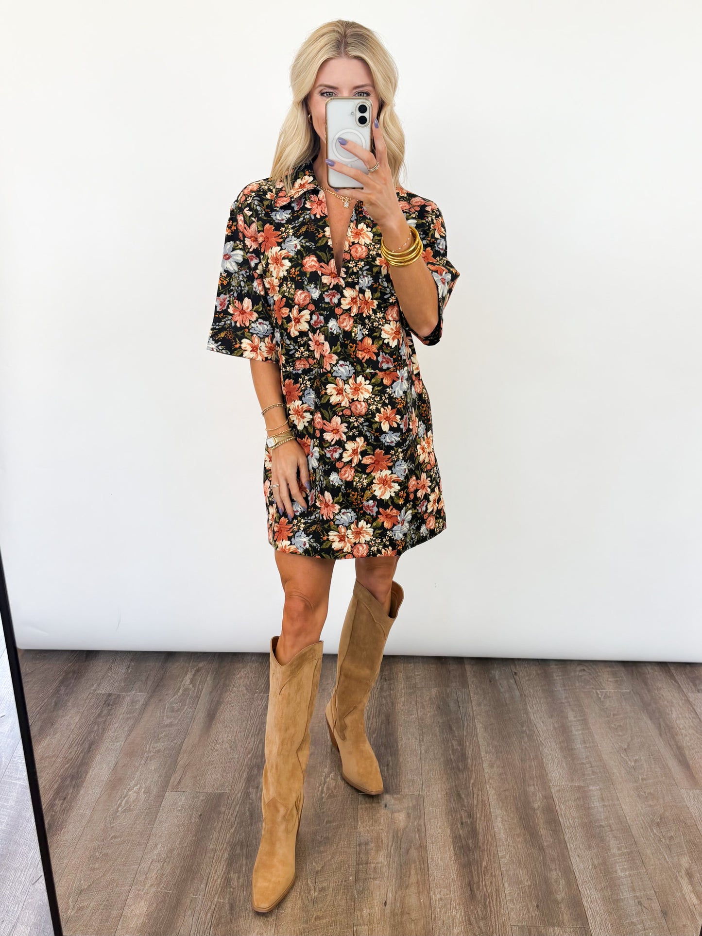 Autumn Bloom Shift Dress