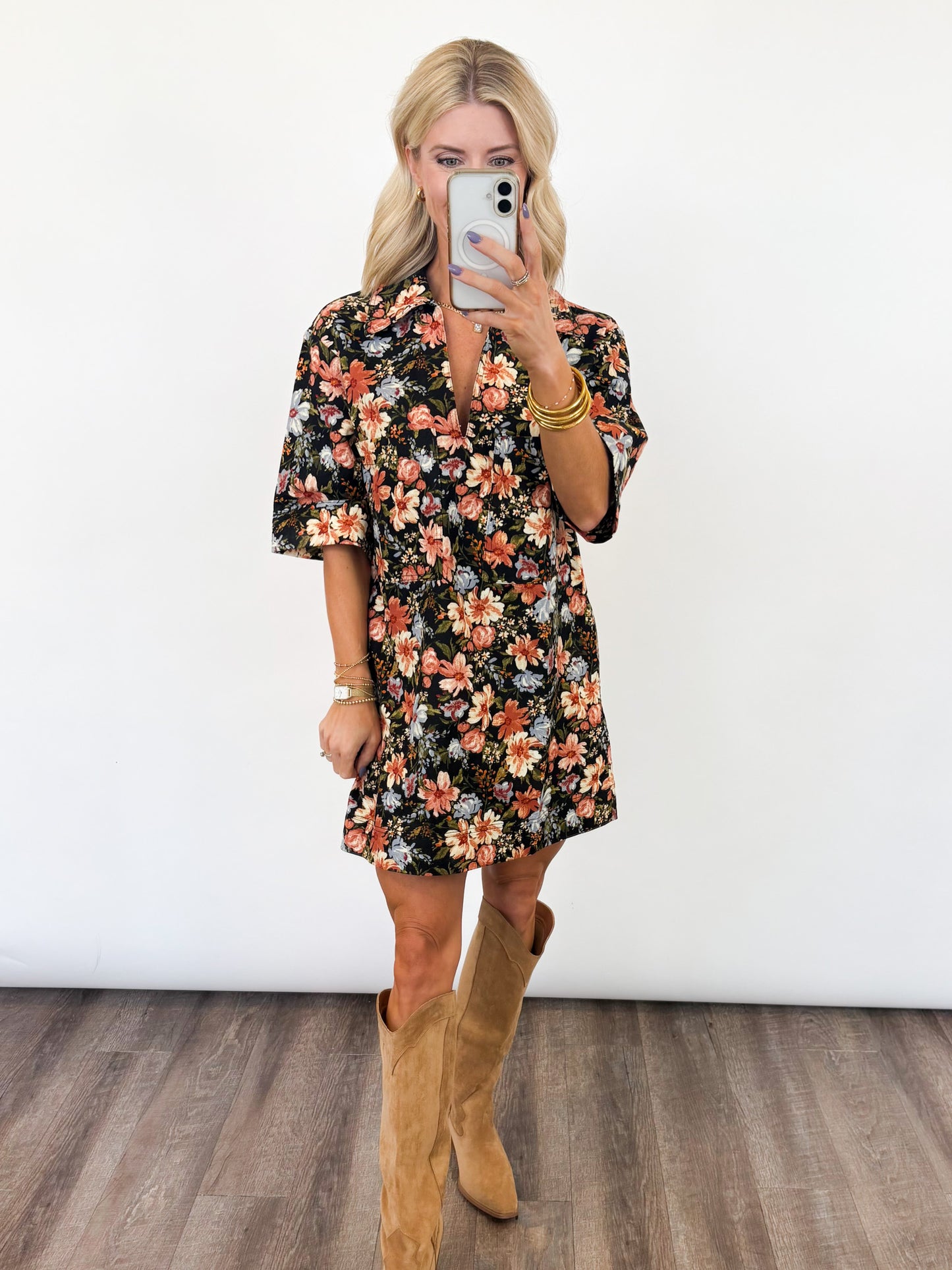 Autumn Bloom Shift Dress