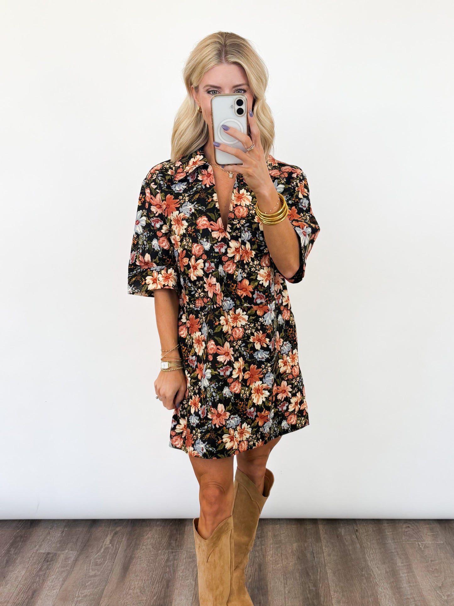 Autumn Bloom Shift Dress
