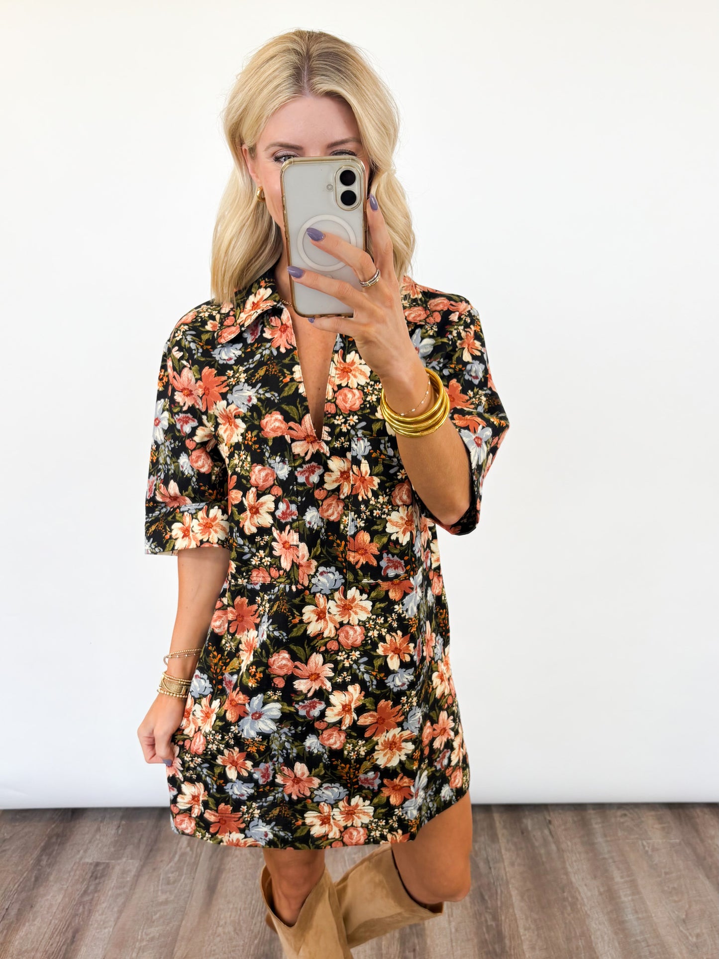 Autumn Bloom Shift Dress