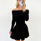 Twilight Aura Off-The-Shoulder Knit Dress