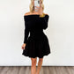 Twilight Aura Off-The-Shoulder Knit Dress