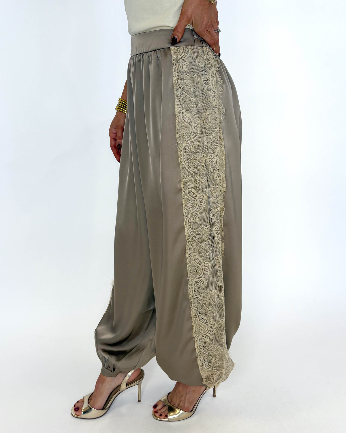 Lace Along Jogger Pants
