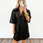 Midnight Edge Faux Leather Dress