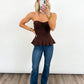 Sweetheart Ribbed Peplum Top - 2 COLORS