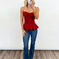 Sweetheart Ribbed Peplum Top - 2 COLORS