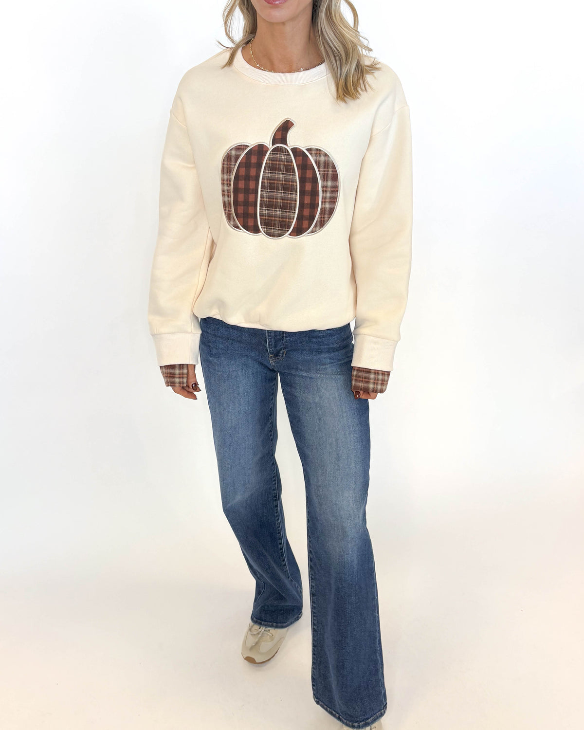 Harvest Plaid Pumpkin Sweatshirt