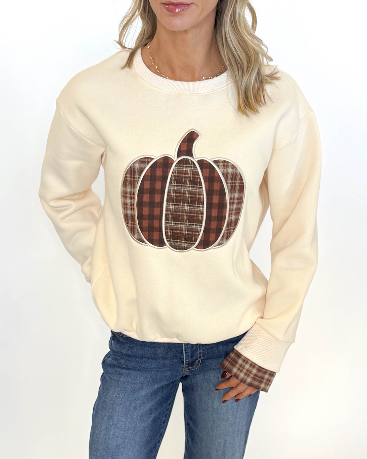 Harvest Plaid Pumpkin Sweatshirt