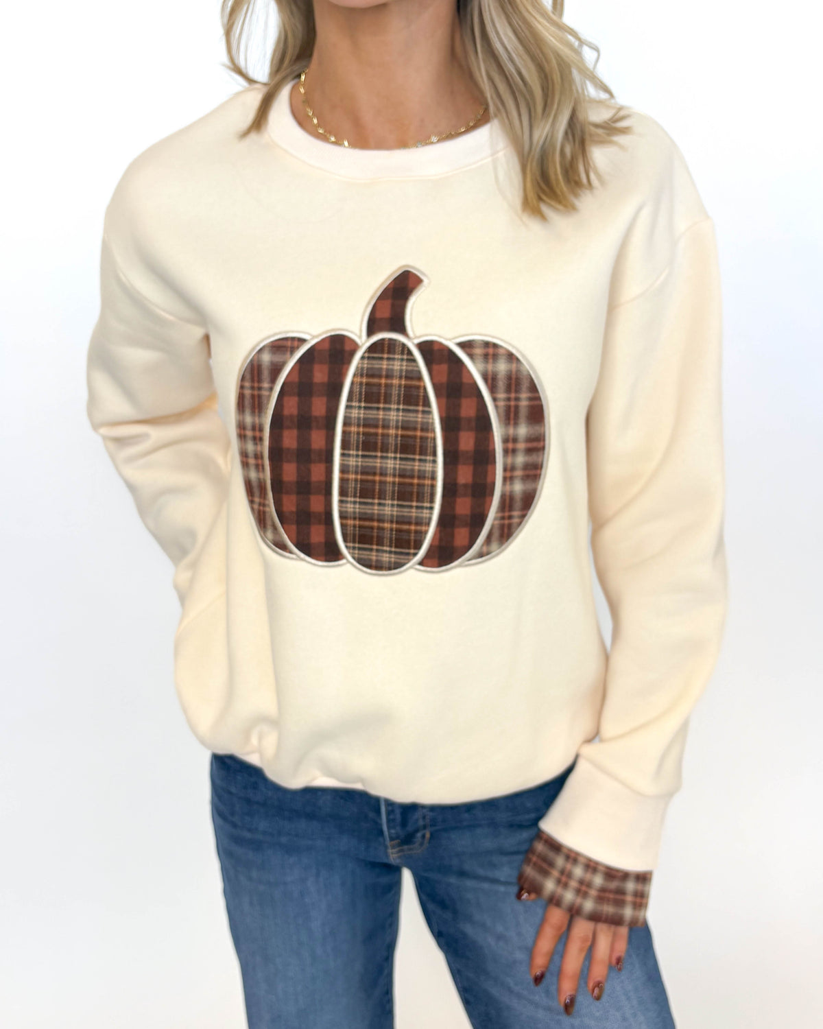 Harvest Plaid Pumpkin Sweatshirt