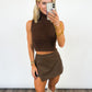 City Nights Faux Leather Skort - 2 COLORS