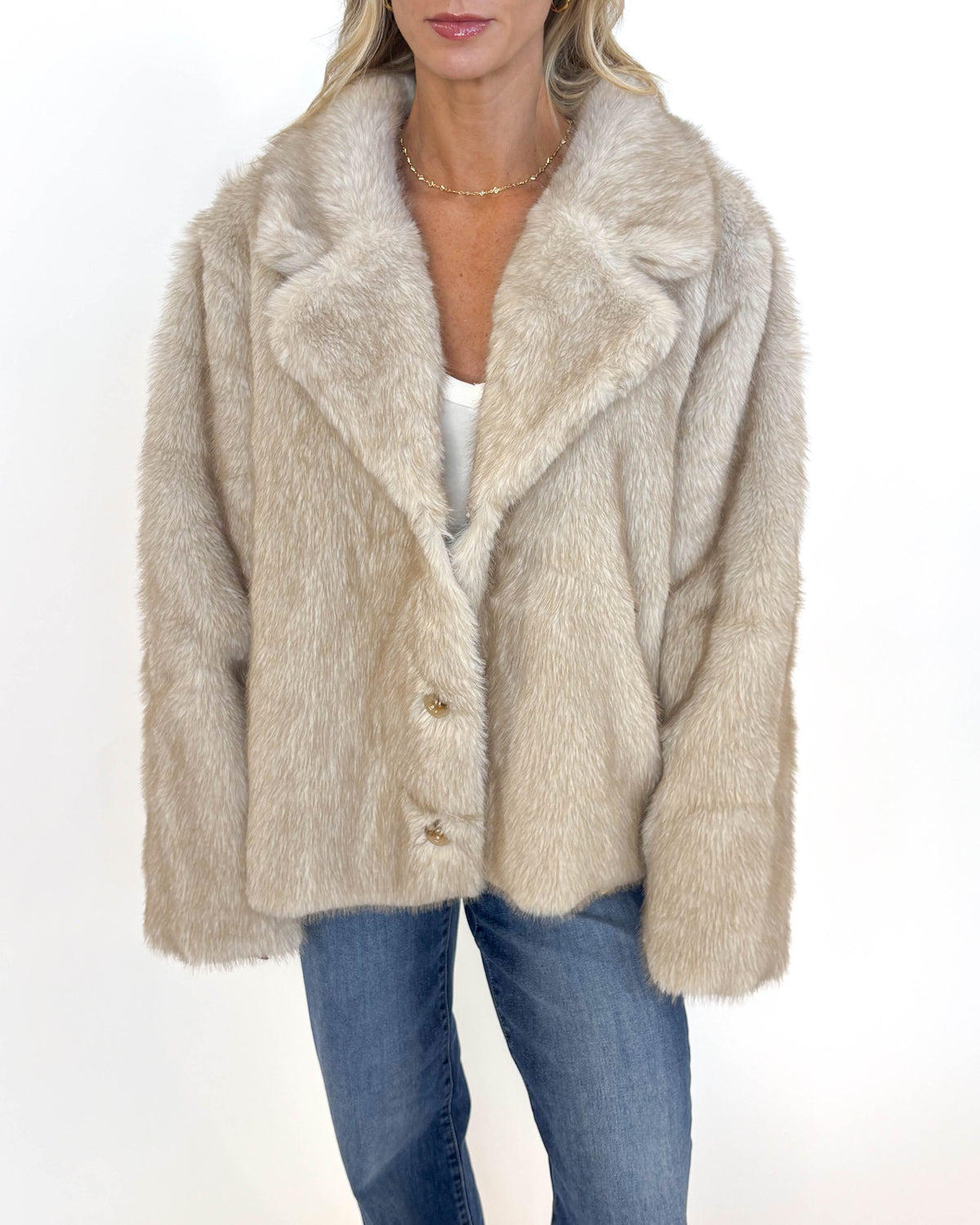 Frosted Faux Fur Reversible Jacket