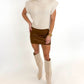 Cider Season Faux Suede Skort