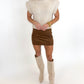Cider Season Faux Suede Skort