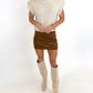 Cider Season Faux Suede Skort