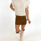 Cider Season Faux Suede Skort